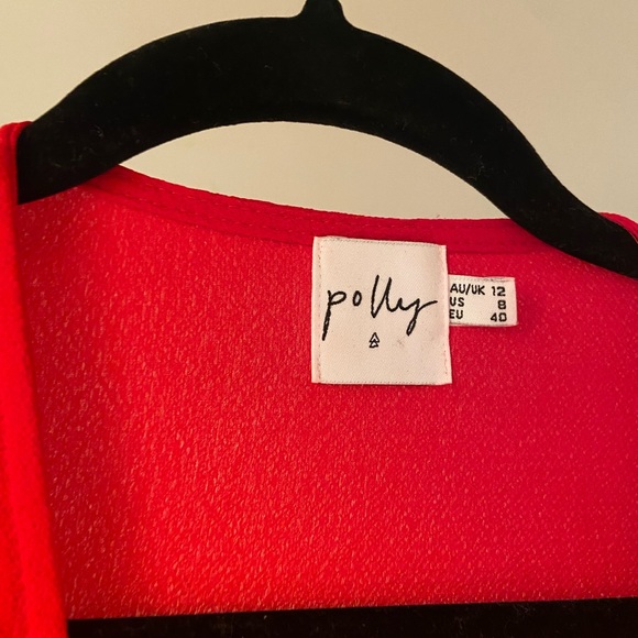 Princess Polly Red Long Sleeve Tie Wrap Mini Dress - Picture 4 of 4